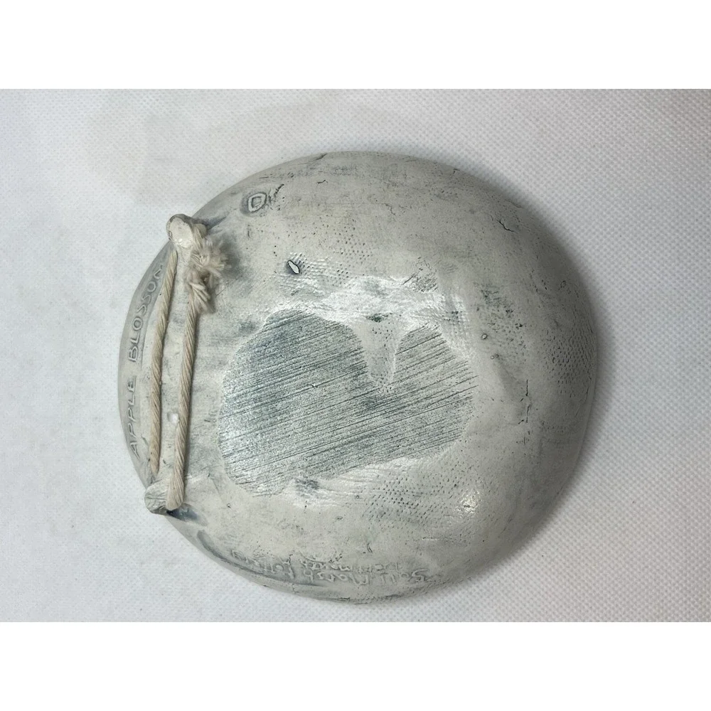 SALTMARSH Pottery Dartmouth, MA Apple Blossom Hanging Bowl Green Wall Decor
